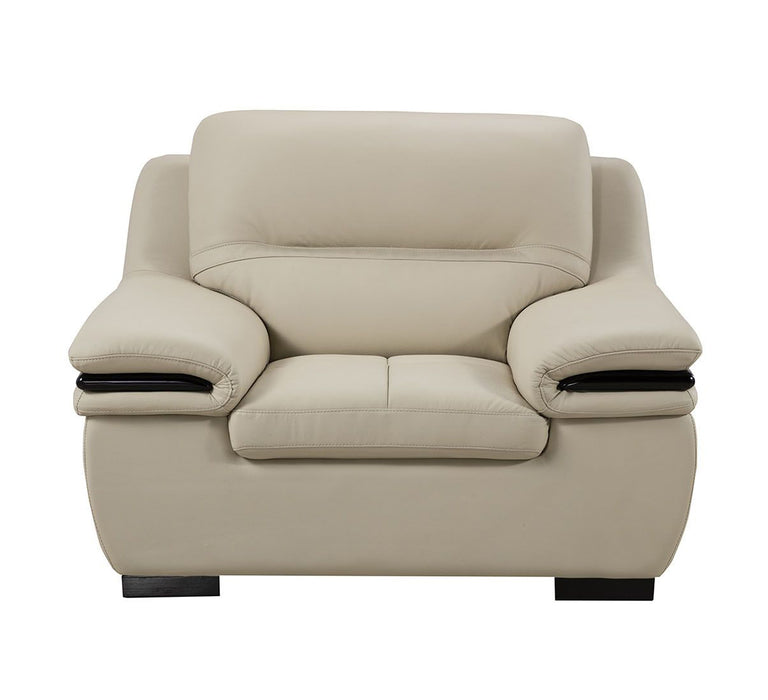 American Eagle Furniture - EK-B113 Light Gray Genuine Leather Chair - EK-B113-LG-CHR - GreatFurnitureDeal