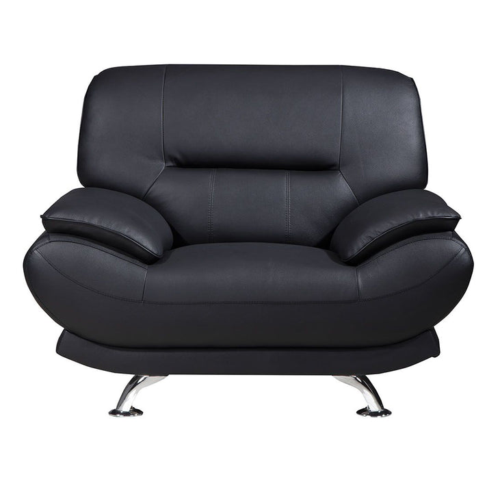 American Eagle Furniture - EK-B118 Black Genuine Leather Chair - EK-B118-BK-CHR