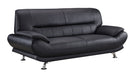American Eagle Furniture - EK-B118 Black Genuine Leather 2 Piece Sofa Set - EK-B118-BK- SL - GreatFurnitureDeal