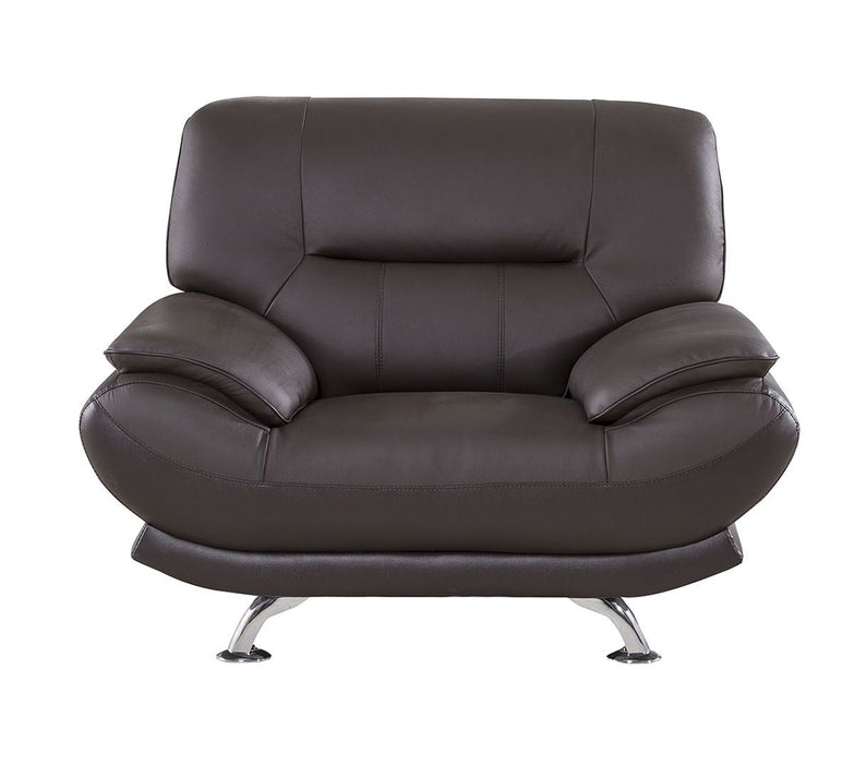 American Eagle Furniture - EK-B118 Dark Chocolate Genuine Leather Chair - EK-B118-DC-CHR - GreatFurnitureDeal