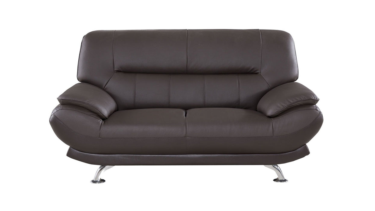 American Eagle Furniture - EK-B118 Dark Chocolate Genuine Leather 2 Piece Sofa Set - EK-B118-DC- SL - GreatFurnitureDeal