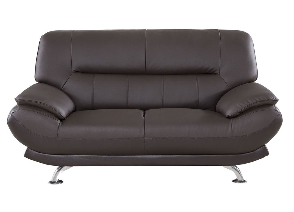 American Eagle Furniture - EK-B118 Dark Chocolate Genuine Leather Loveseat - EK-B118-DC-LS