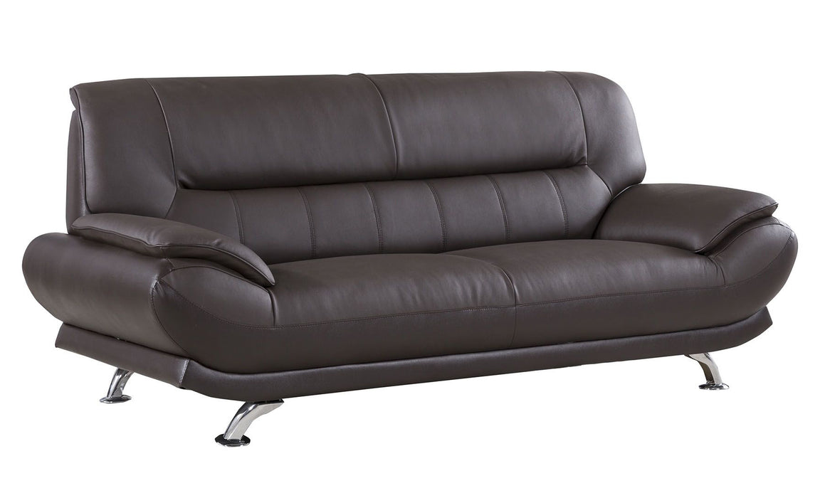 American Eagle Furniture - EK-B118 Dark Chocolate Genuine Leather Sofa - EK-B118-DC-SF - GreatFurnitureDeal