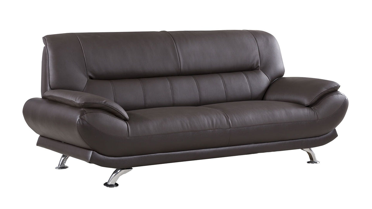 American Eagle Furniture - EK-B118 Dark Chocolate Genuine Leather 3 Piece Living Room Set - EK-B118-DC - SLC - GreatFurnitureDeal