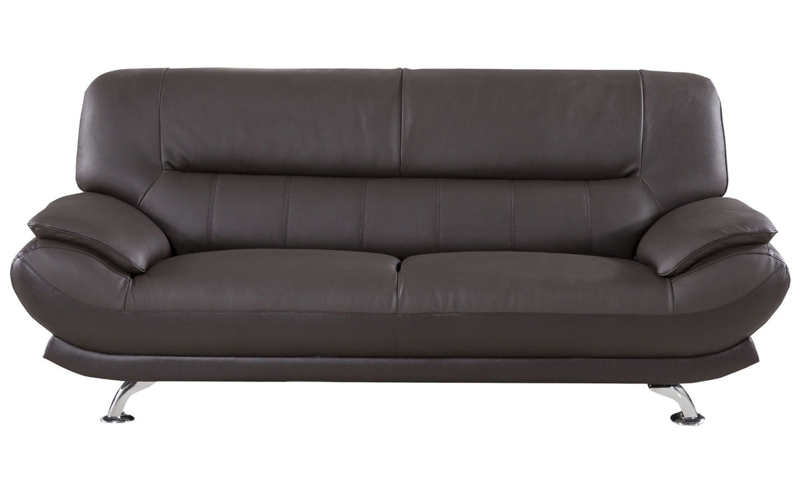 American Eagle Furniture - EK-B118 Dark Chocolate Genuine Leather Sofa - EK-B118-DC-SF - GreatFurnitureDeal