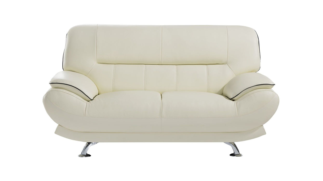 American Eagle Furniture - EK-B118 Ivory Genuine Leather 3 Piece Living Room Set - EK-B118-IV - SLC - GreatFurnitureDeal