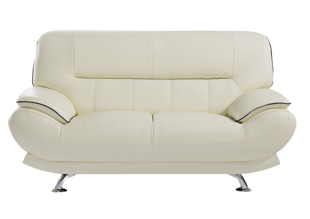 American Eagle Furniture - EK-B118 Ivory Genuine Leather Loveseat - EK-B118-IV-LS