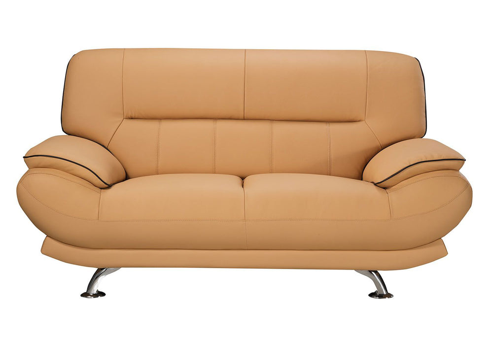 American Eagle Furniture - EK-B118 Yellow Genuine Leather Loveseat - EK-B118-YO-LS - GreatFurnitureDeal