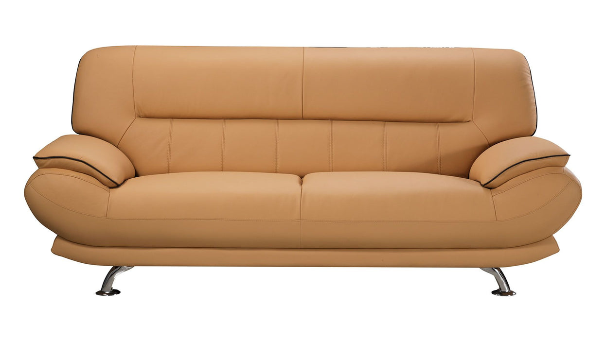 American Eagle Furniture - EK-B118 Yellow Genuine Leather 2 Piece Sofa Set - EK-B118-YO- SL - GreatFurnitureDeal