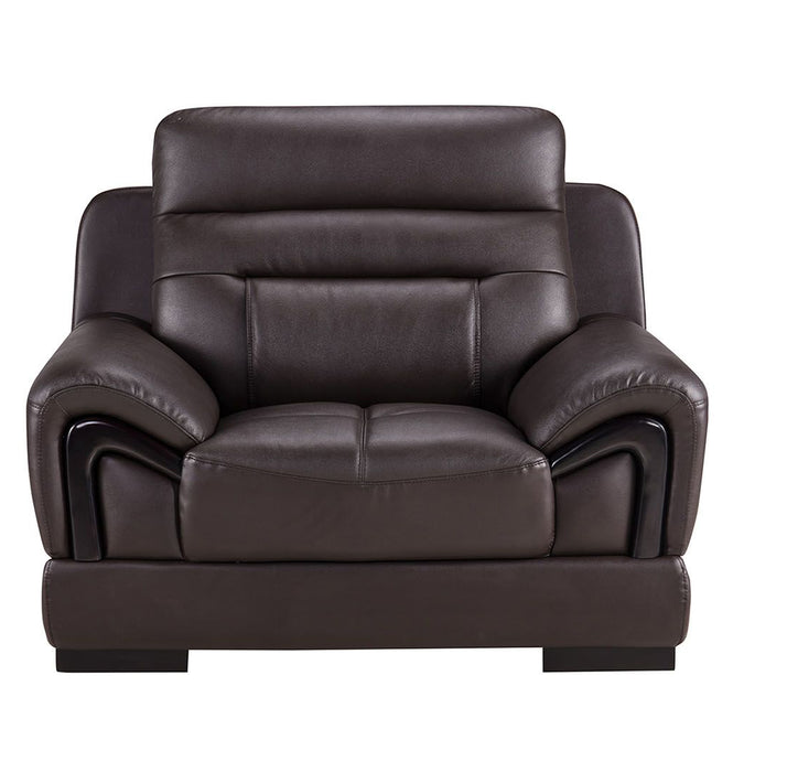 American Eagle Furniture - EK-B120 Dark Chocolate Genuine Leather Chair - EK-B120-DC-CHR