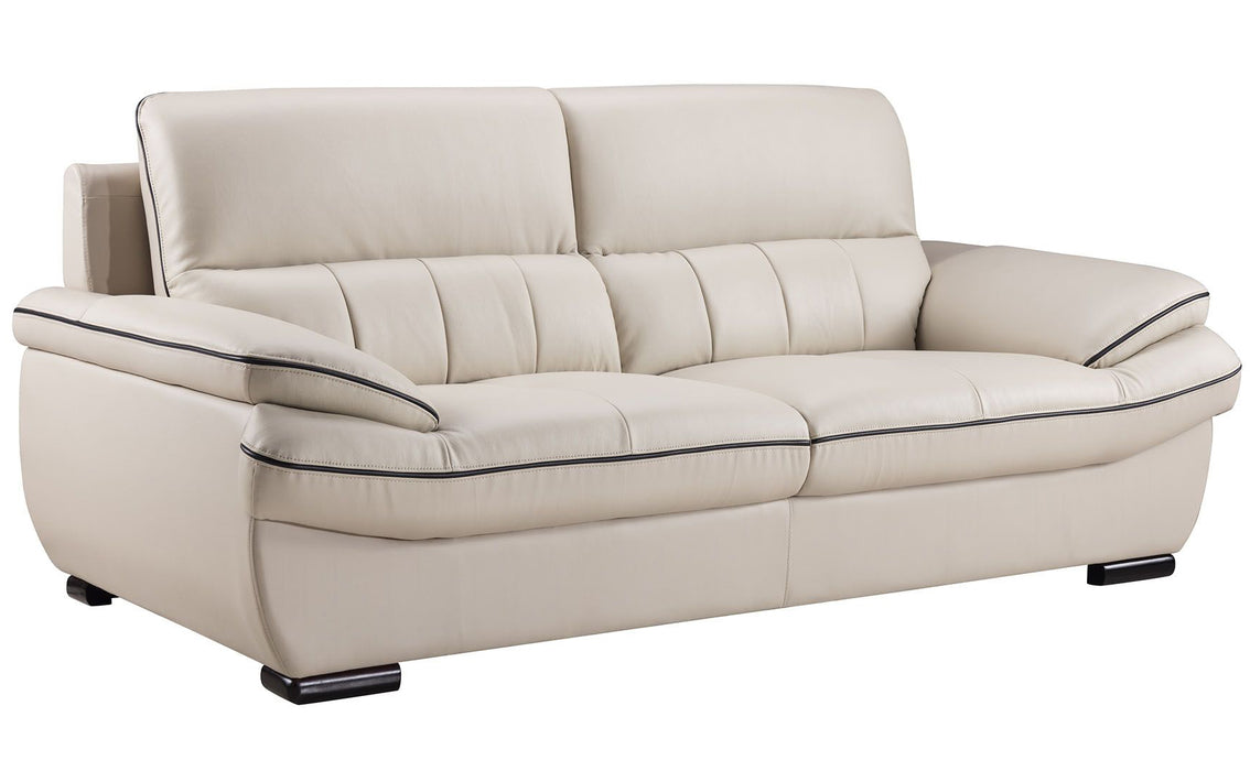 American Eagle Furniture - EK-B305 Light Gray Genuine Leather Sofa - EK-B305-LG.BK-SF - GreatFurnitureDeal