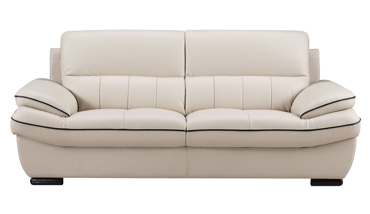 American Eagle Furniture - EK-B305 Light Gray Genuine Leather Sofa - EK-B305-LG.BK-SF - GreatFurnitureDeal
