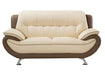 American Eagle Furniture - EK9608 Cream and Taupe Genuine Leather 3 Piece Living Room Set - EK9608-CRM.TPE-SLC - GreatFurnitureDeal