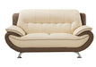 American Eagle Furniture - EK9600 Cream and Taupe Genuine Leather 2 Piece Sofa Set - EK9600-CRM.TPE-SL - GreatFurnitureDeal