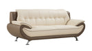 American Eagle Furniture - EK9600 Cream and Taupe Genuine Leather 2 Piece Sofa Set - EK9600-CRM.TPE-SL - GreatFurnitureDeal