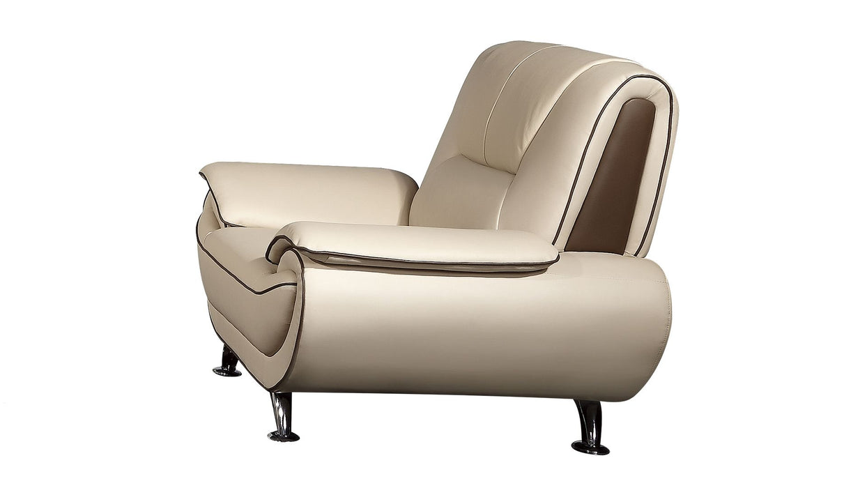 American Eagle Furniture - EK9608 Cream Genuine Leather Chair - EK9608-CRM.TPE-CHR