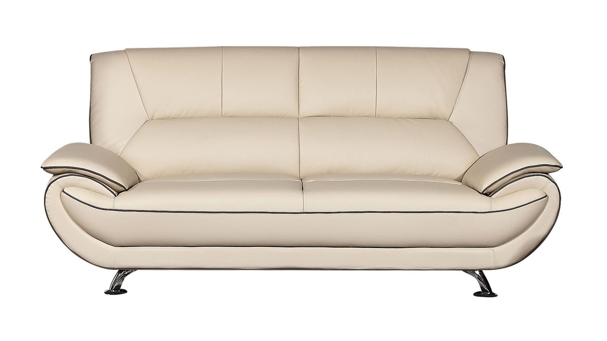 American Eagle Furniture - EK9608 Cream Genuine Leather Sofa - EK9608-CRM.TPE-SF - GreatFurnitureDeal