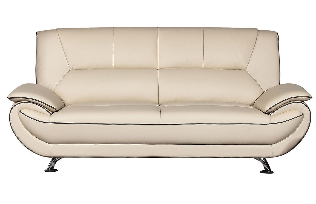 American Eagle Furniture - EK9608 Cream Genuine Leather 3 Piece Living Room Set - EK9608-CRM.TPE-SLC - GreatFurnitureDeal