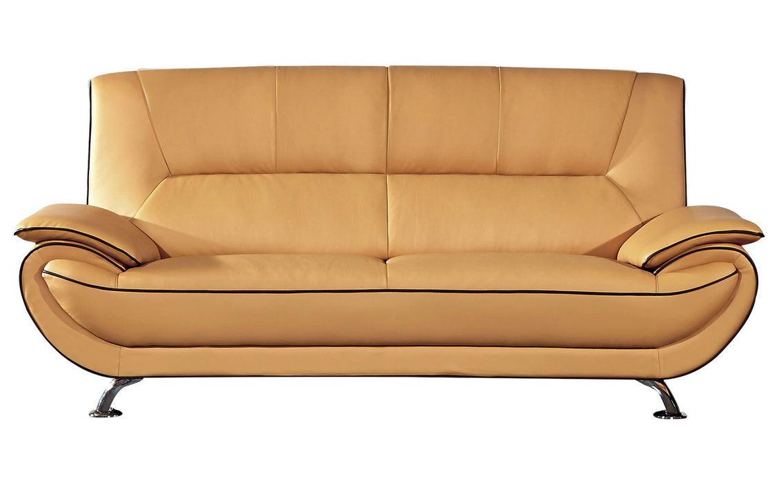American Eagle Furniture - EK9608 Yellow Genuine Leather 2 Piece Sofa Set - EK9608-YO.BR-SL