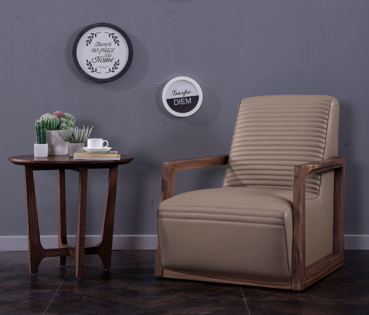 American Eagle Furniture - EK-CH05 Tan Italian Leather Accent Chair - EK-CH05-TAN