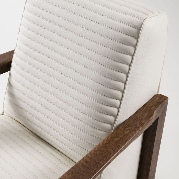 American Eagle Furniture - EK-CH05 White Italian Leather Accent Chair - EK-CH05-W