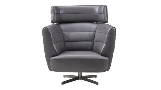 American Eagle Furniture - EK-CH08A Dark Gray Italian Leather Accent Chair - EK-CH08A-GR - GreatFurnitureDeal