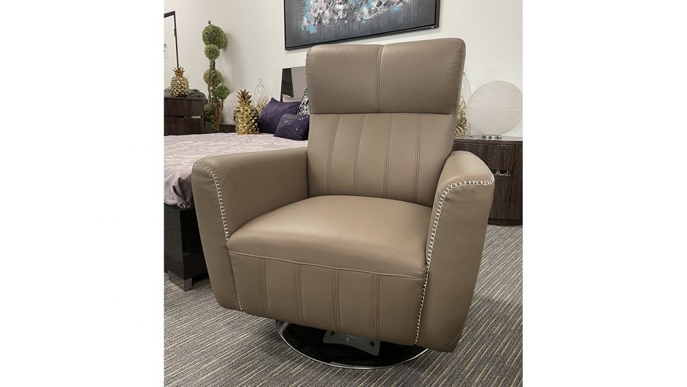 American Eagle Furniture - EK-CH538 Dark Tan Genuine Leather Swivel Chair - EK-CH538-DT