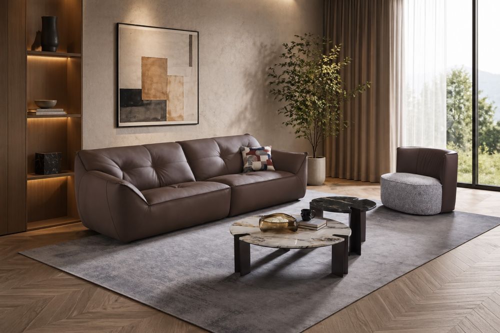 American Eagle Furniture - EK-D03 Genuine Leather Extra Long Sofa - EK-D01 - GreatFurnitureDeal