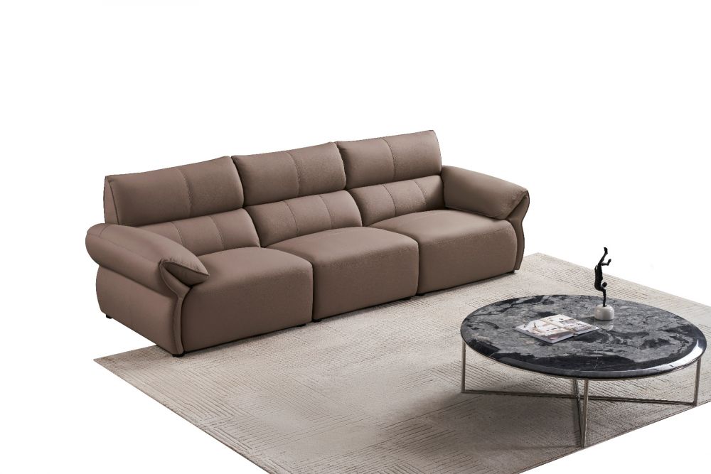 American Eagle Furniture - EK-D833 Dark Tan Extra Long Top Grain Leather Sofa Set - EK-D833-DT-4S - GreatFurnitureDeal