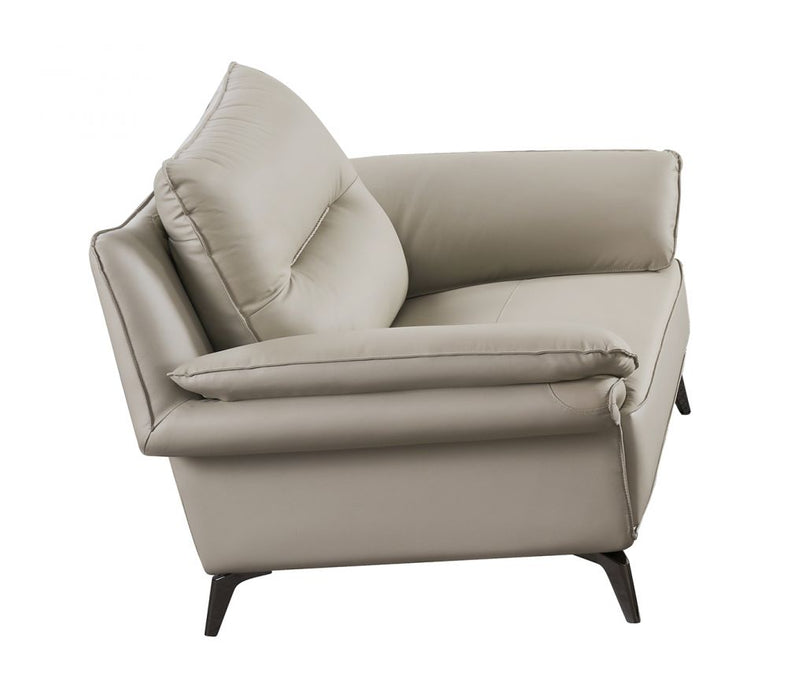 American Eagle Furniture - EK-D836 Light Gray Genuine Top Grain Leather Chair - EK-D836-LG-CHR