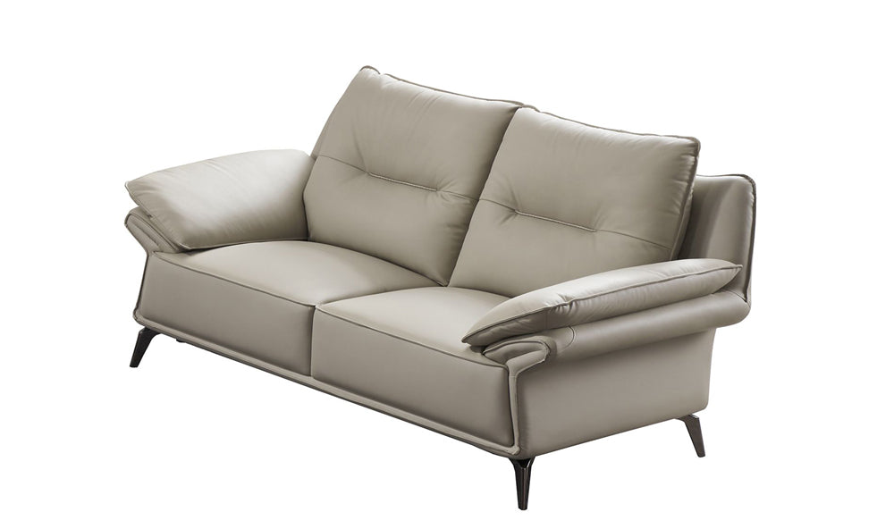 American Eagle Furniture - EK-D836 Light Gray Genuine Top Grain Leather 2 Piece Sofa SET - EK-D836-LG-SL - GreatFurnitureDeal