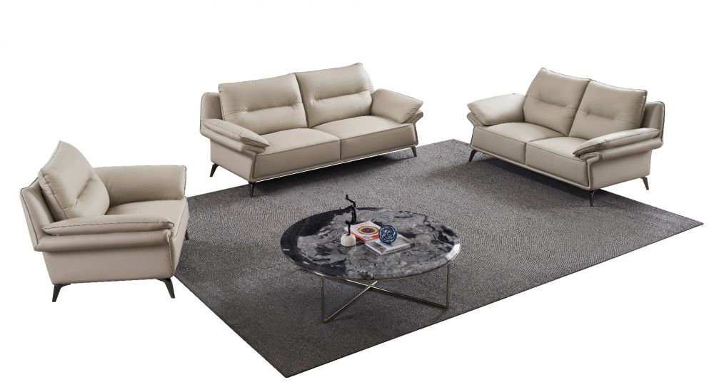 American Eagle Furniture - EK-D836 Light Gray Genuine Top Grain Leather Chair - EK-D836-LG-CHR - GreatFurnitureDeal
