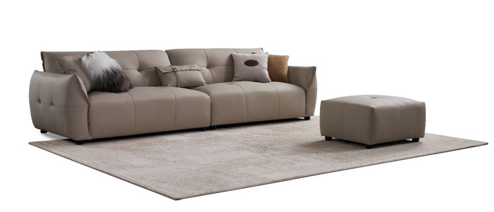American Eagle Furniture - EK-D837 Genuine Top Grain Leather Extra Long Sofa & Ottoman - EK-D837-LG-SET - GreatFurnitureDeal