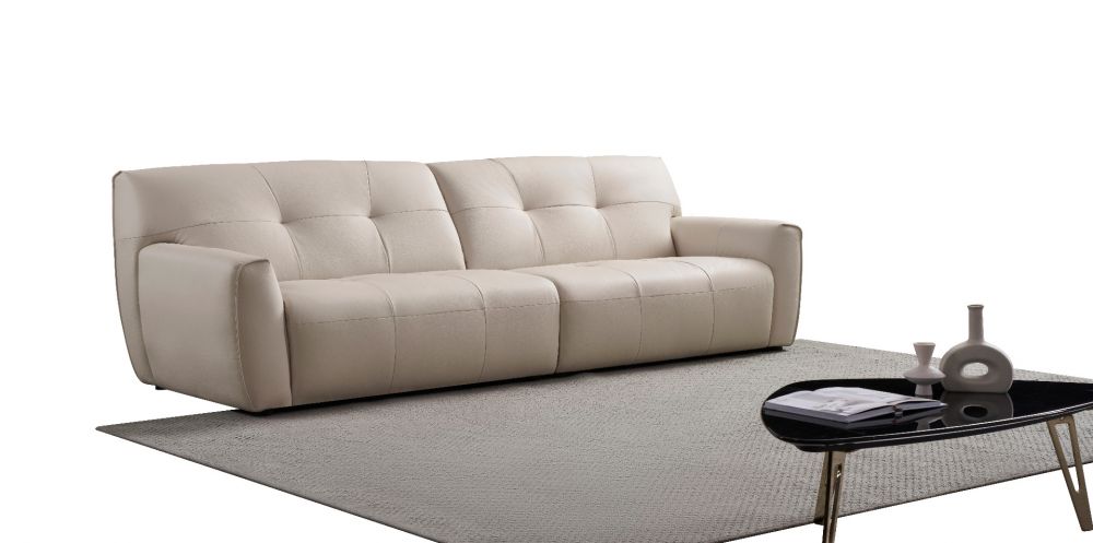 American Eagle Furniture - EK-D840 Top Grain Ivory Leather Extra Long Sofa - EK-D840