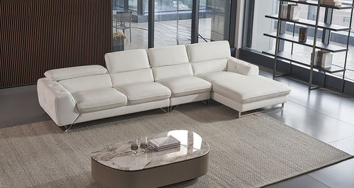 American Eagle Furniture - EK-L030 White Italian Leather Sectional - Left Sitting - EK-L030L-W - GreatFurnitureDeal