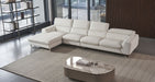 American Eagle Furniture - EK-L030 Light Gray Italian Leather Sectional - Right Sitting - EK-L030R-W - GreatFurnitureDeal