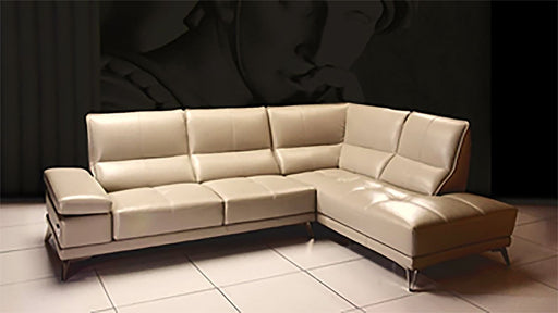 American Eagle Furniture - EK-L692 Beige Italian Leather Sectional - Left Sitting - EK-L692L-BE - GreatFurnitureDeal