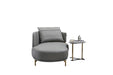 American Eagle Furniture - EK-Y1000 Top Grain Genuine Leather Chaise in Taupe - EK-Y1000R-TPE - GreatFurnitureDeal