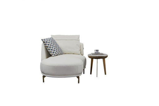 American Eagle Furniture - EK-Y1000 Top Grain Genuine Leather Chaise in off white - EK-Y1000R-IV - GreatFurnitureDeal