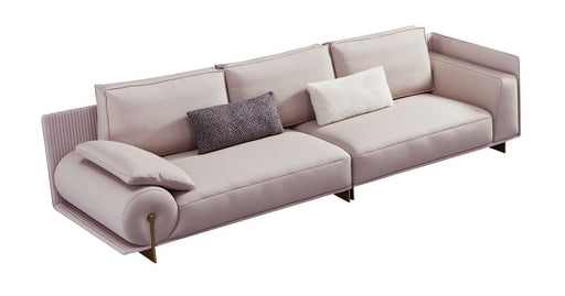 American Eagle Furniture - EK-Y1001-4S Pinkish Gray Top Grain Leather Extra Long Sofa - EK-Y1001-4S - GreatFurnitureDeal