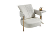American Eagle Furniture - EK-Y1010 Pinkish Gray Genuine Leather Accent Chair - EK-Y1010-PG - GreatFurnitureDeal