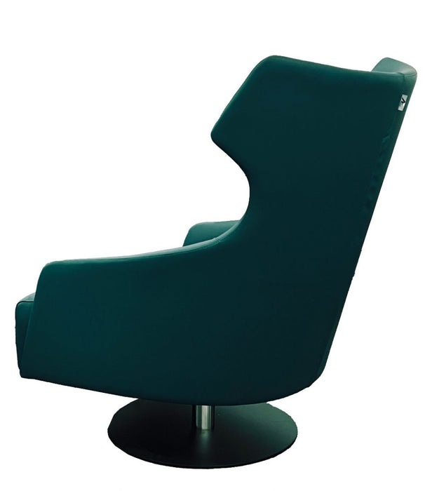 American Eagle Furniture - EK-Y1013 Turquoise Genuine Leather Accent Chair - EK-Y1013 - GreatFurnitureDeal