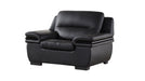 American Eagle Furniture - EK-B113 Black Genuine Leather 3 Piece Living Room Set - EK-B113-BK - SLC - GreatFurnitureDeal
