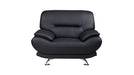 American Eagle Furniture - EK-B118 Black Genuine Leather 3 Piece Living Room Set - EK-B118-BK - SLC - GreatFurnitureDeal
