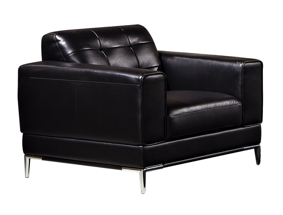 American Eagle Furniture - EK003 Black Italian Leather Chair - EK003-BK-CHR