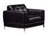 American Eagle Furniture - EK003 Black Italian Leather Chair - EK003-BK-CHR - GreatFurnitureDeal