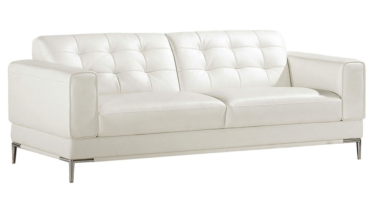 American Eagle Furniture - EK003 White Italian Leather Sofa - EK003-W-SF