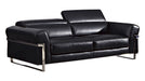 American Eagle Furniture - EK012 Black Italian Full Leather 2 Piece Sofa Set - EK012-BK- SL - GreatFurnitureDeal