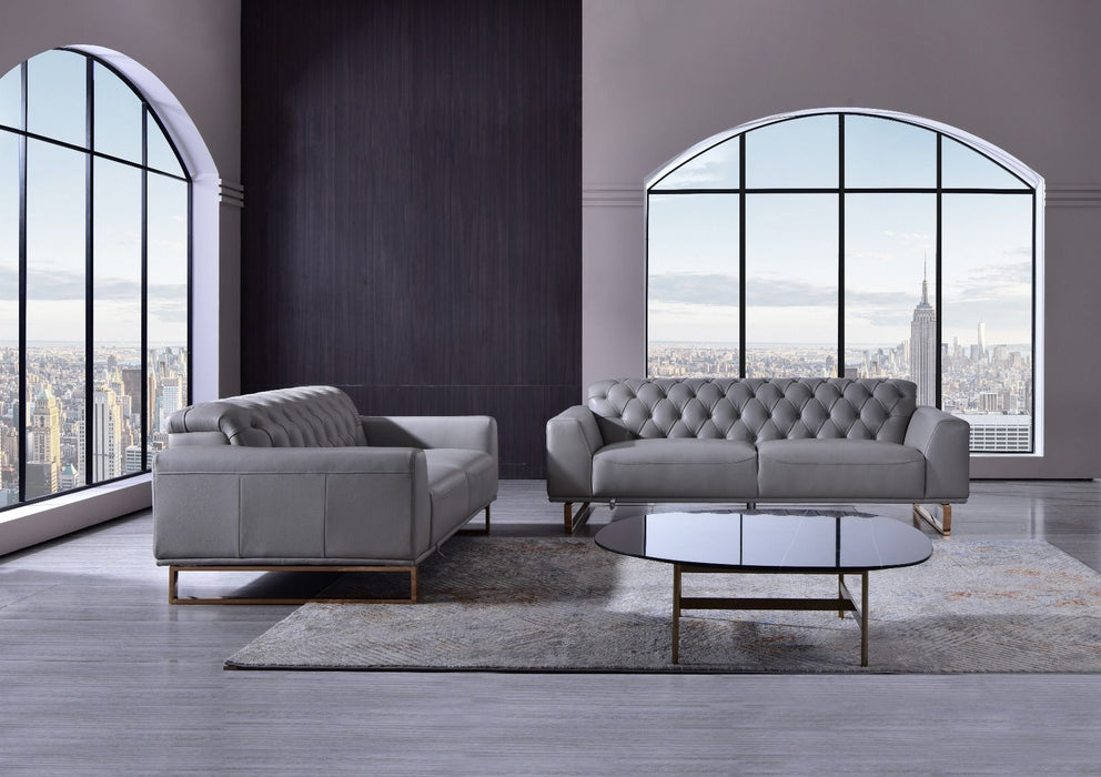 American Eagle Furniture - EK693 Light Gray Full Leather Sofa - EK693-LG-SF