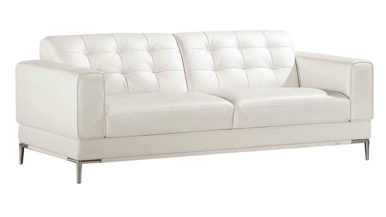 American Eagle Furniture - EK003 White Italian Leather 2 Piece Sofa Set - EK003-W- SL - GreatFurnitureDeal